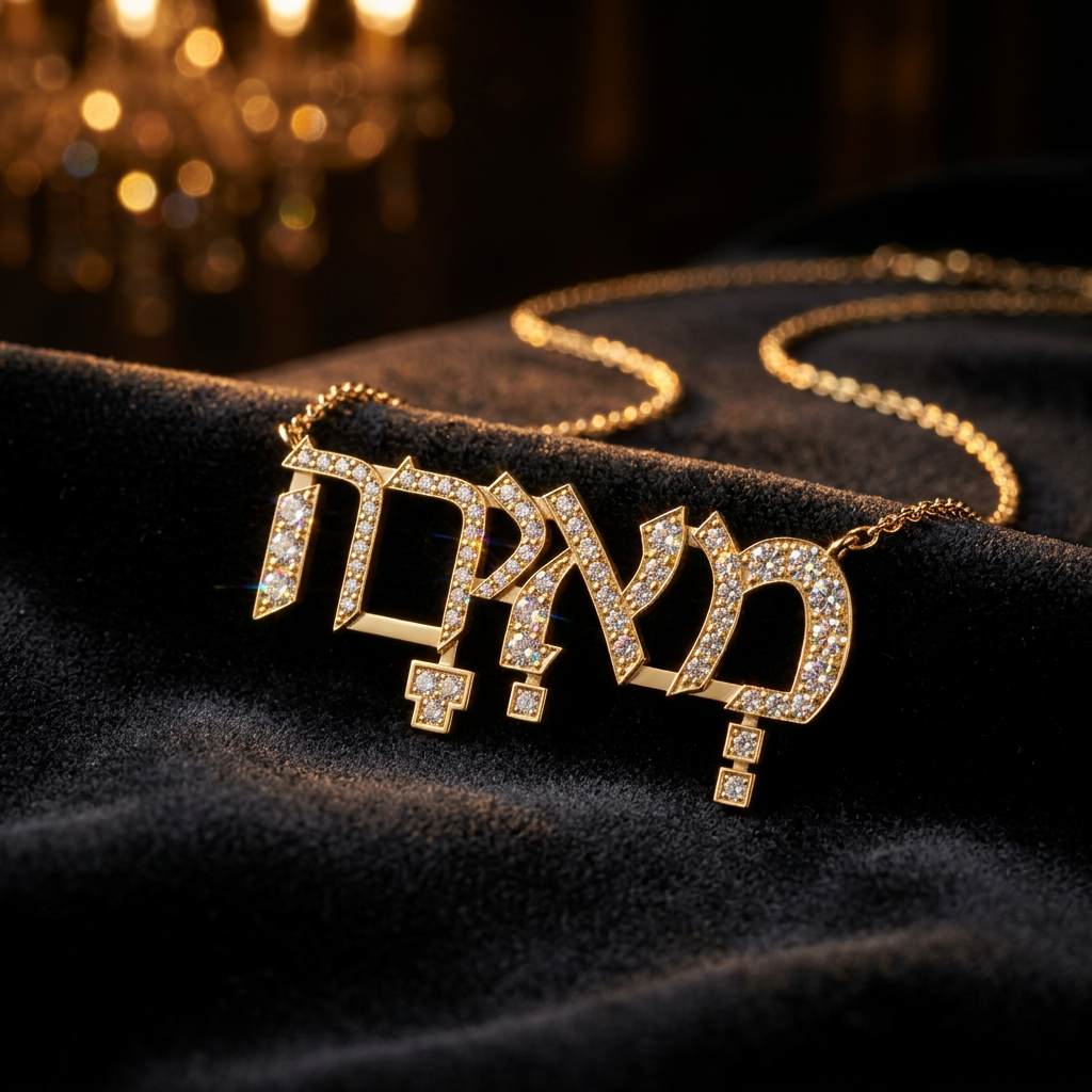 Diamond Hebrew Pendant
