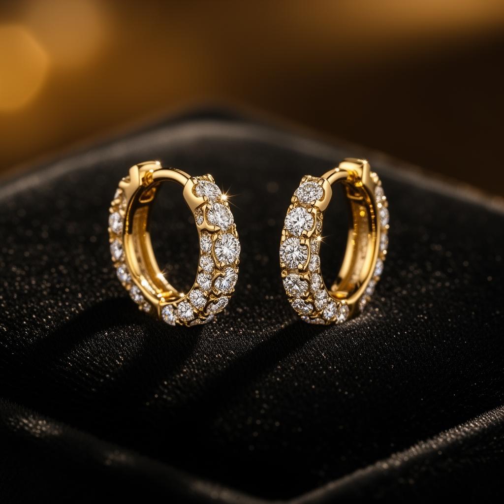 Diamond Huggie Hoops