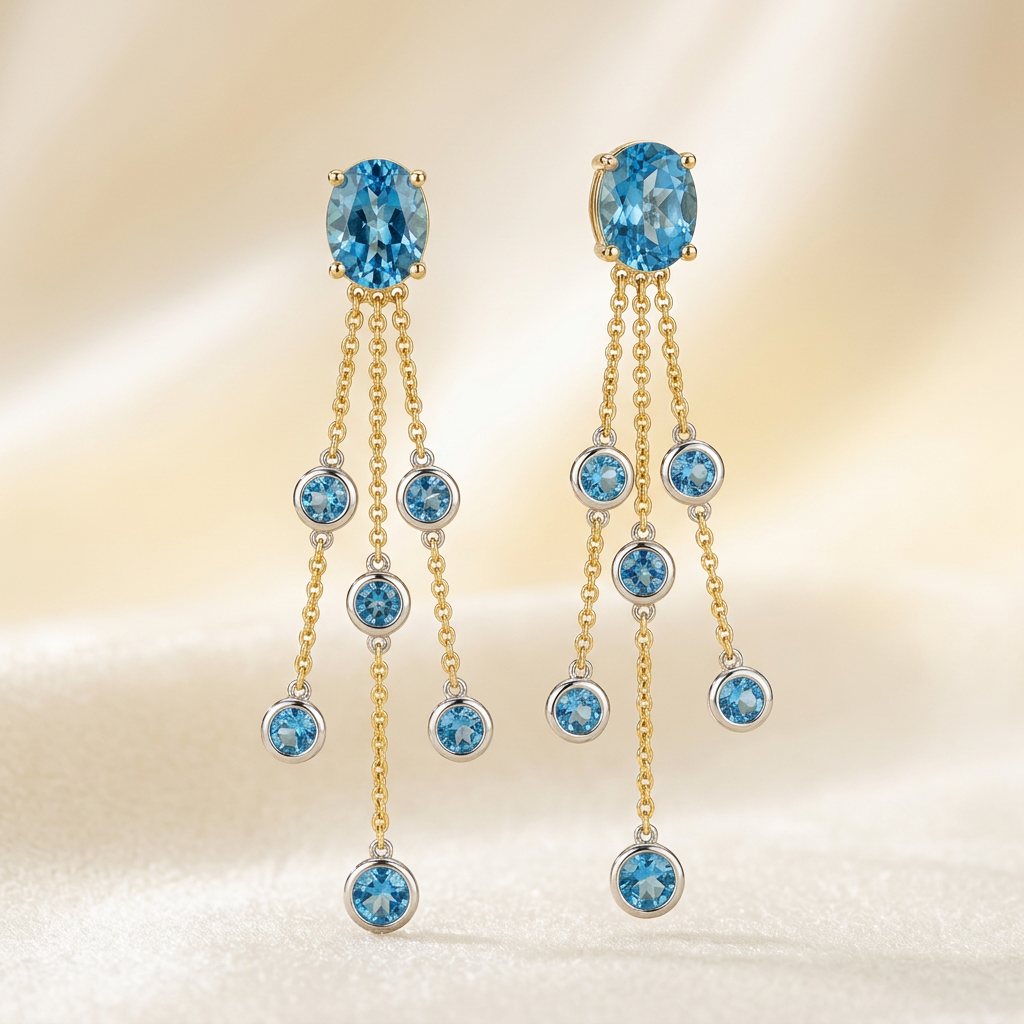 Blue Topaz Cascade Drops