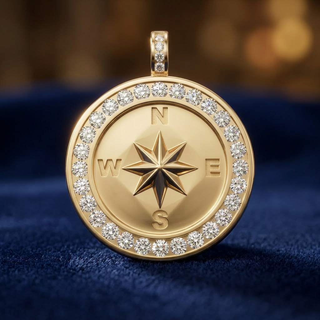 Diamond Compass Pendant