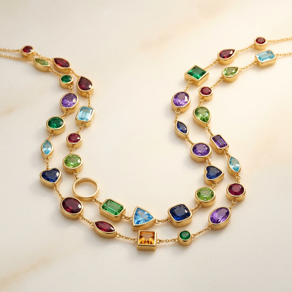 Multi-Gemstone Layered Necklace