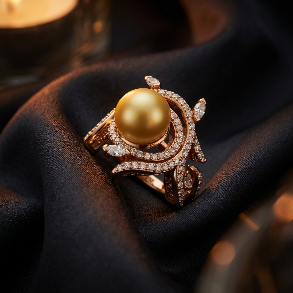 Golden Pearl Ring