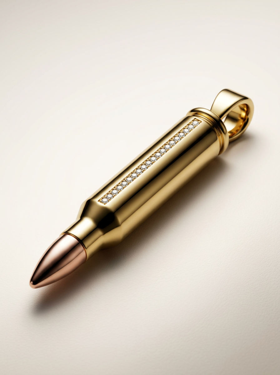 Two-Tone Diamond Bullet Pendant