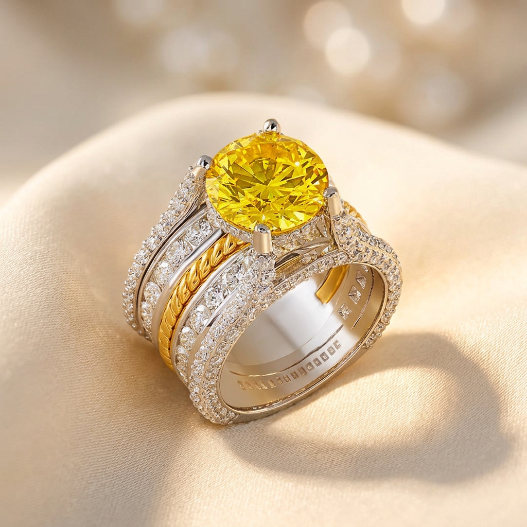 Canary Diamond Two-Tone Statement