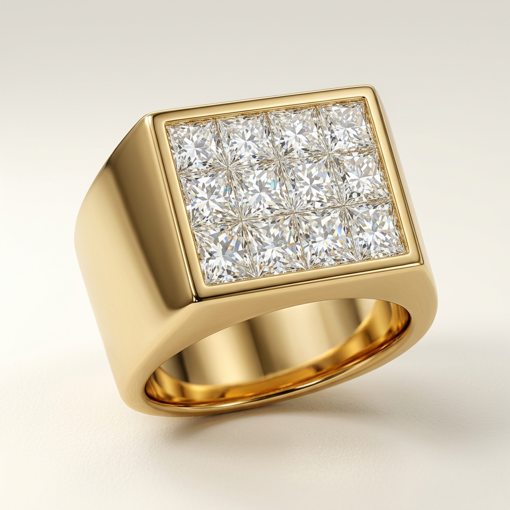Gents 6ct Princess Diamond Ring