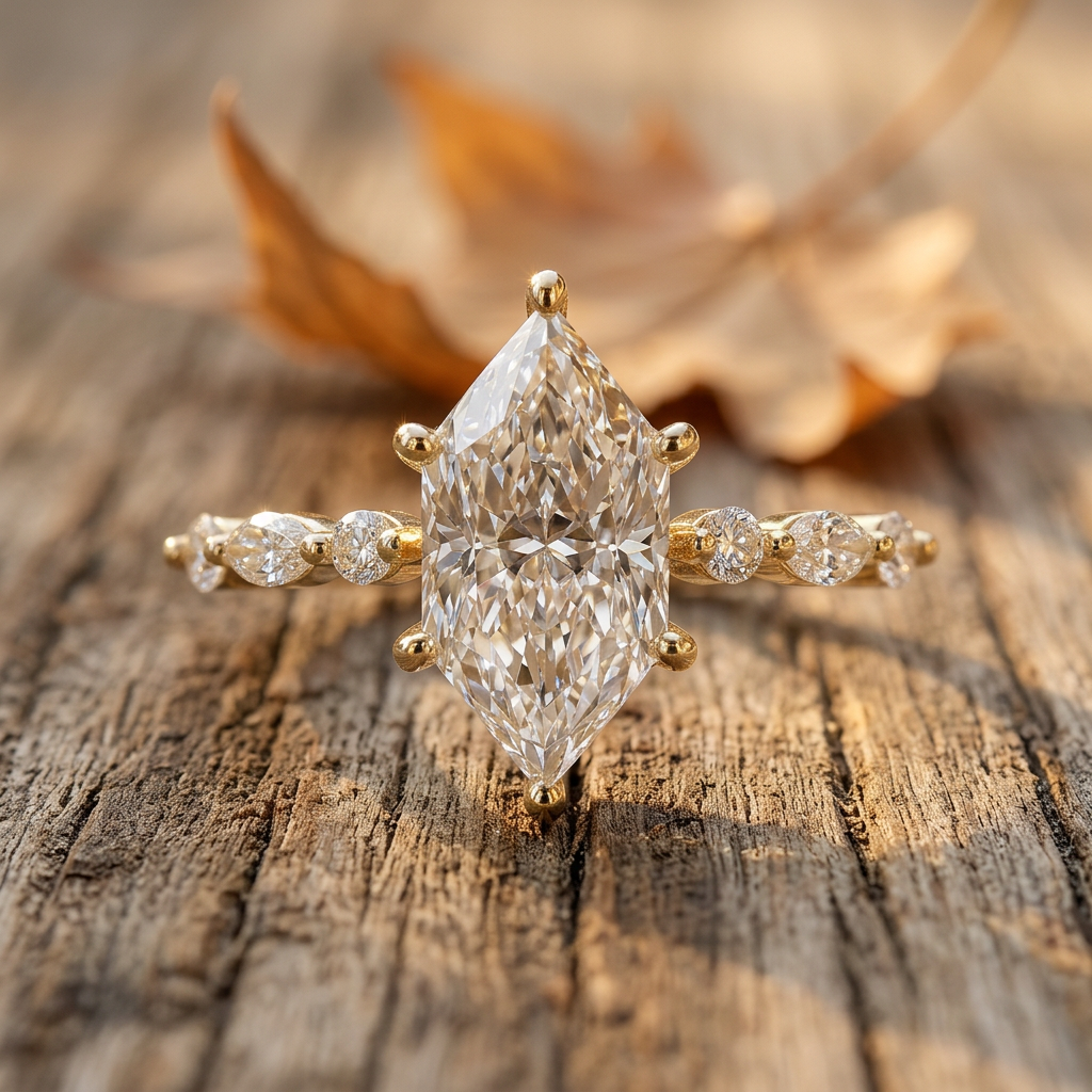 Marquise Yellow Gold Solitaire