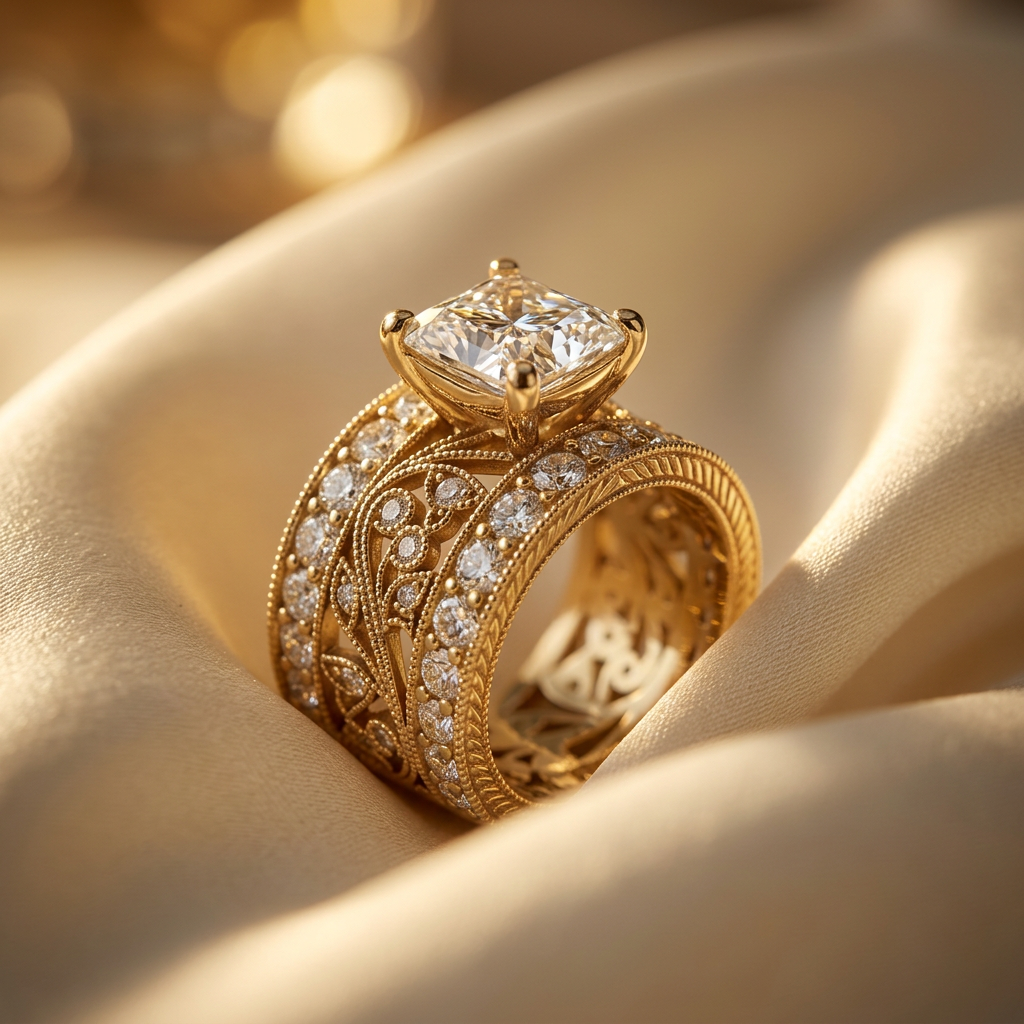 Princess Filigree Leaf Ring