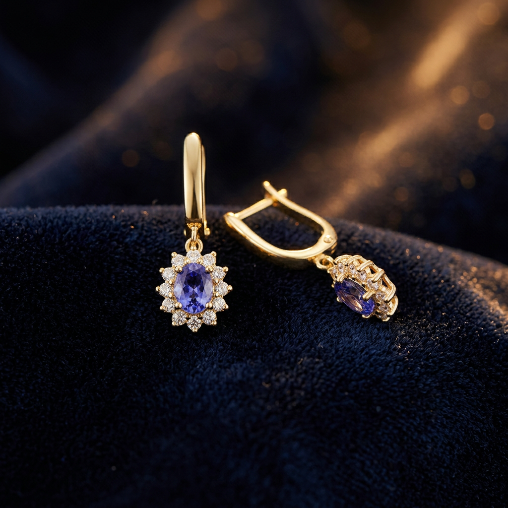 Tanzanite Diamond Earrings