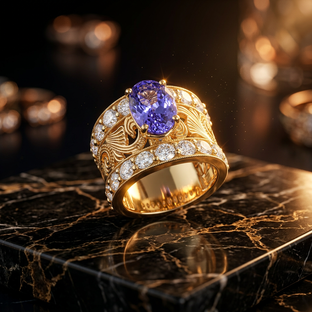 Tanzanite Gold Ring